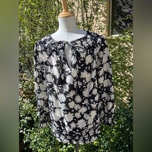 Tory Burch floral print front-tie blouse - size XS